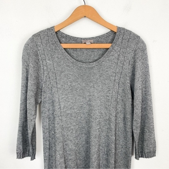 J. Jill Women’s Gray Wool Blend Midi Sweater Dress Sz S - Picture 3 of 6